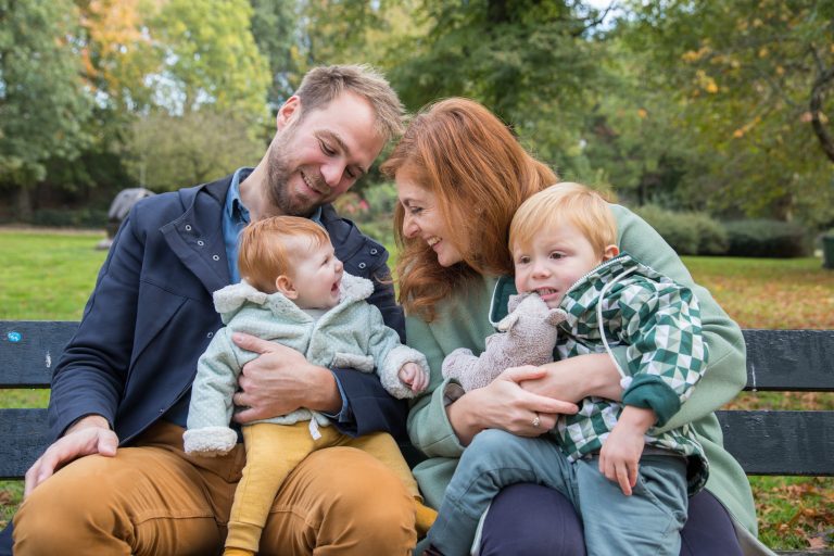 Familie foto’s in een herfstig Westerpark